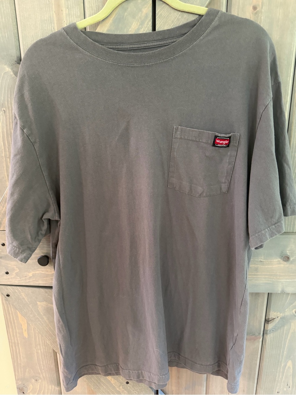 Wrangler Workwear Gray Pocket Tee Men’s Large 100% Cotton